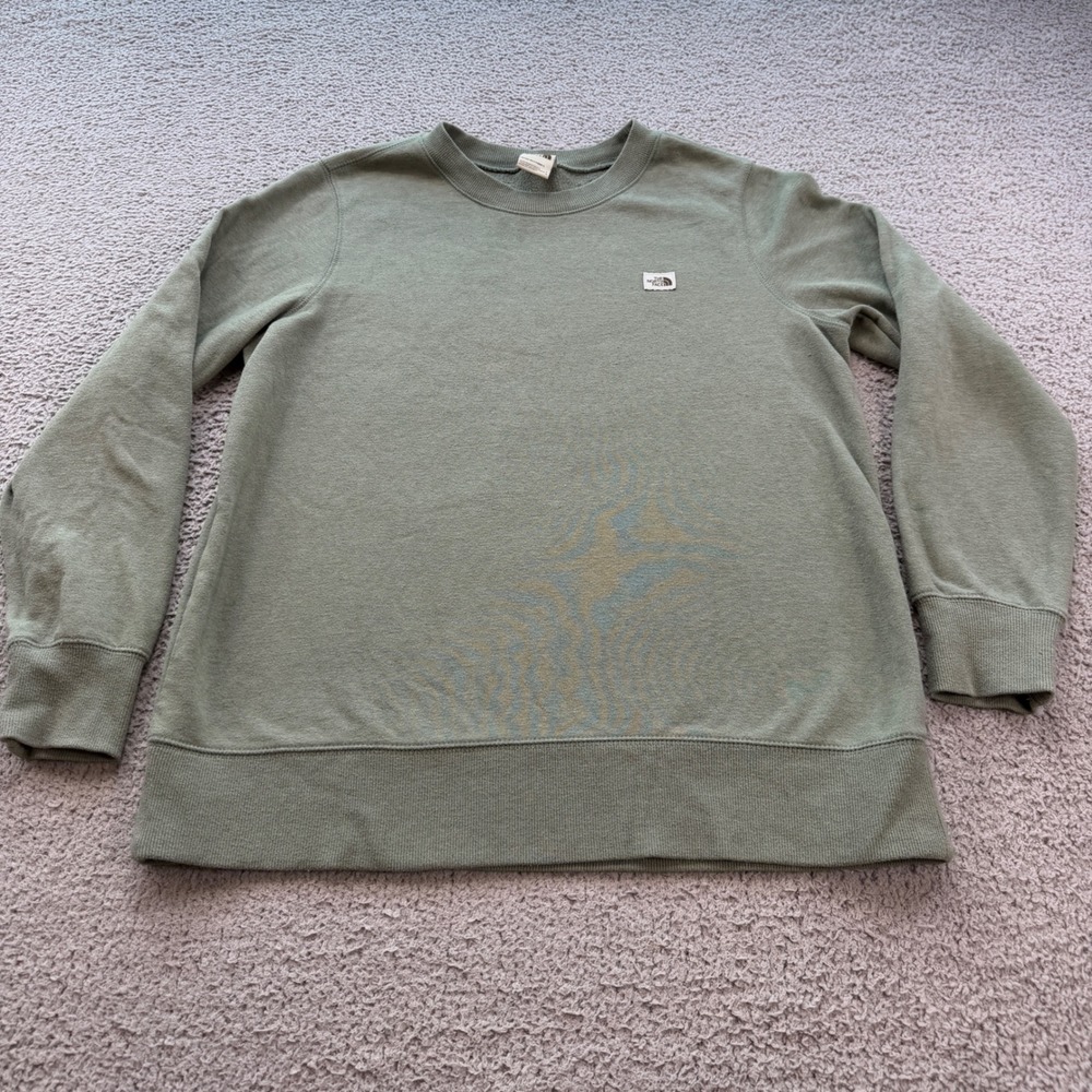 The North Face Heritage Patch Crewneck Sweatshirt Sage Green Mens L F21 A533R